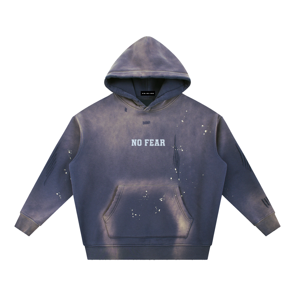 No Fear, Anchored faith Vintage Washed Fleece Navy Blue Hoodie