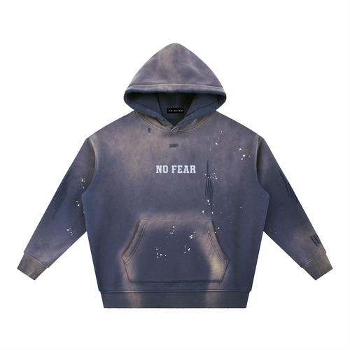 No Fear, Anchored faith Vintage Washed Fleece Navy Blue Hoodie